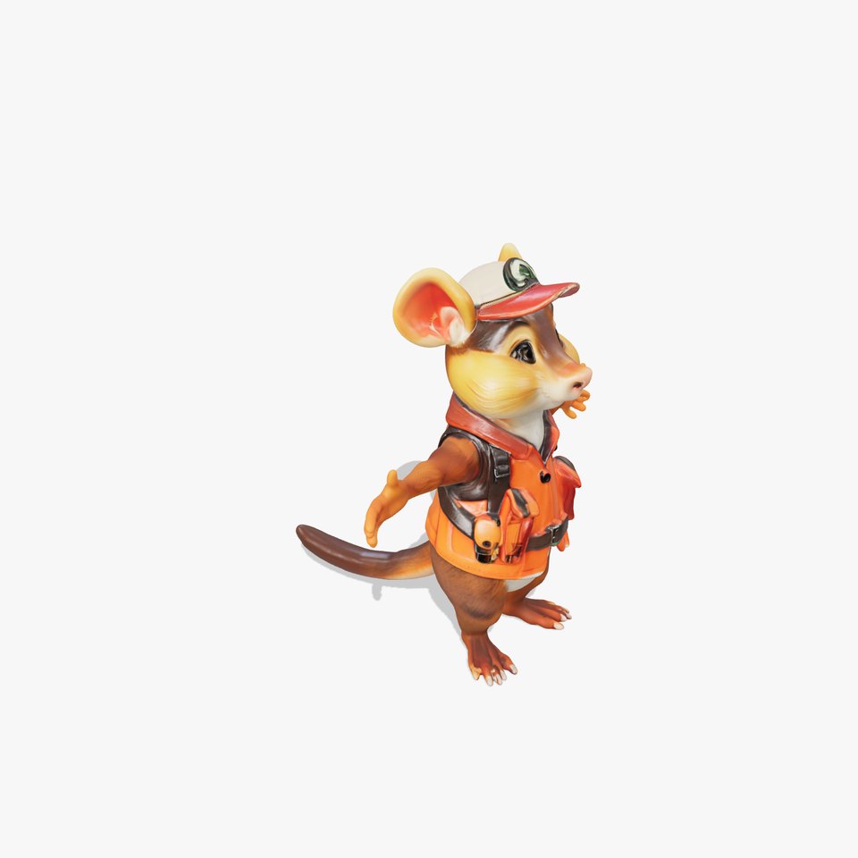 Forest Explorer Mouse Rigged and Animated Character Model